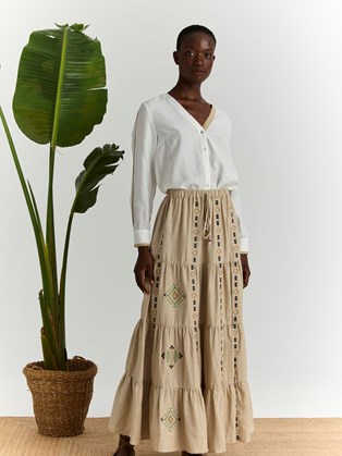 Μάξι Φούστα με Κέντημα 