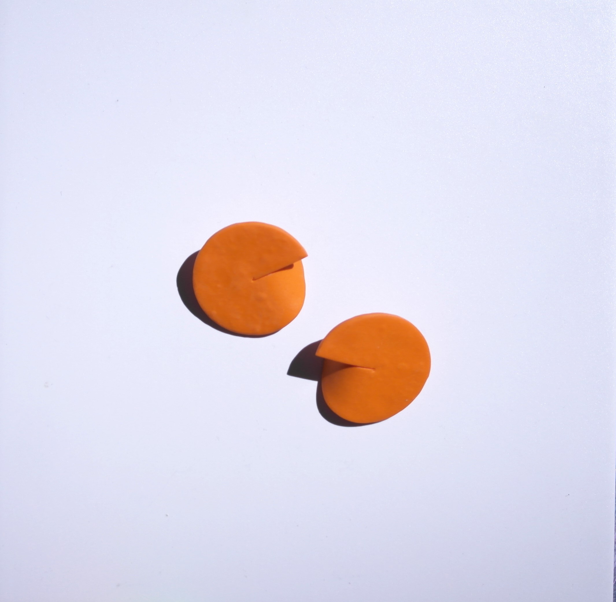 Pac Man Orange Earrings