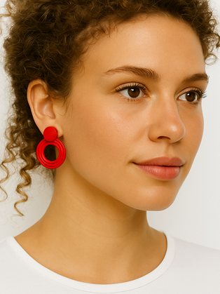 Ring Clay Earrings Aqua