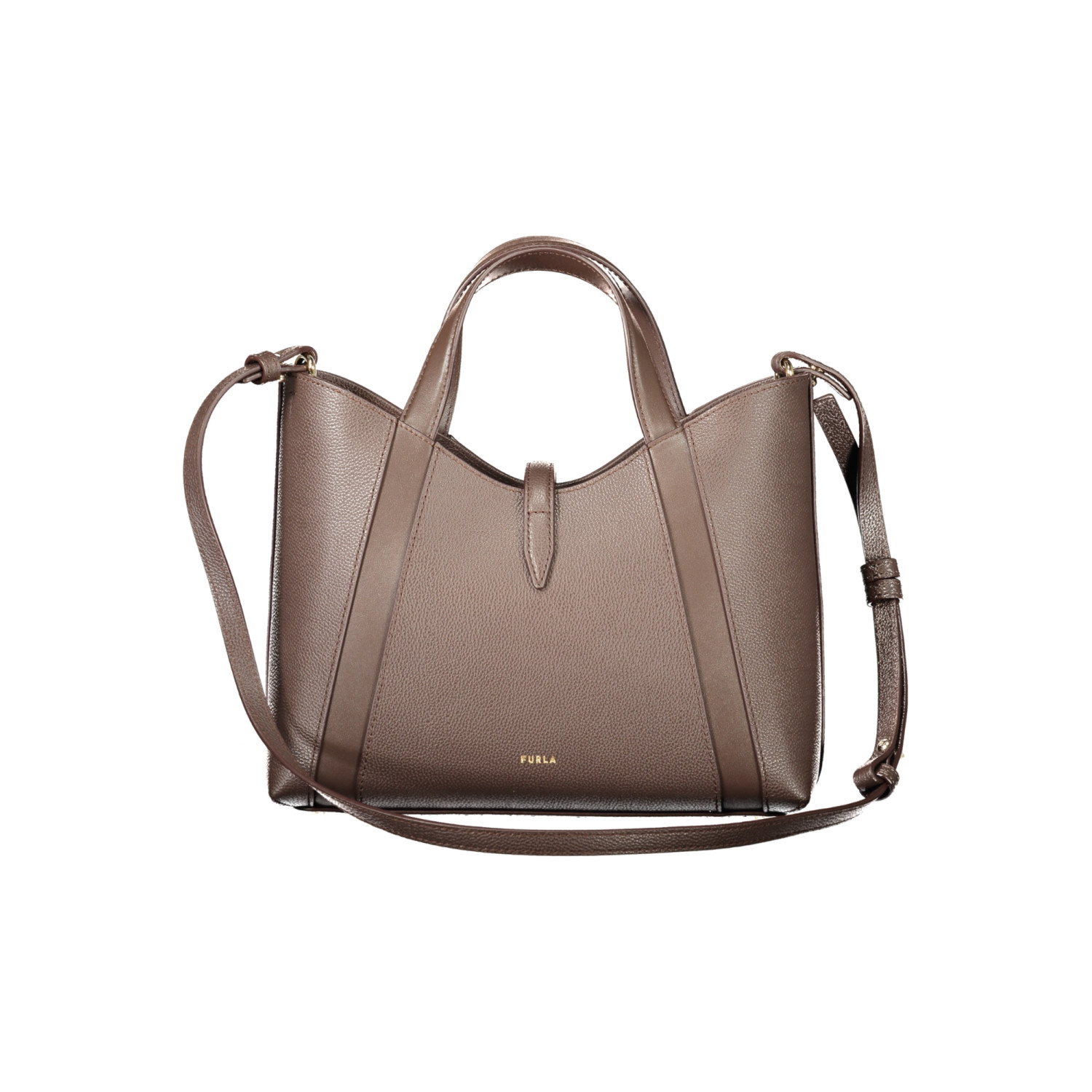 Furla Poppy M Dome Μαύρη Δερμάτινη Τσάντα