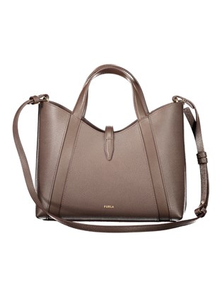 Furla Goccia S Tote Καφέ Δερμάτινη Τσάντα