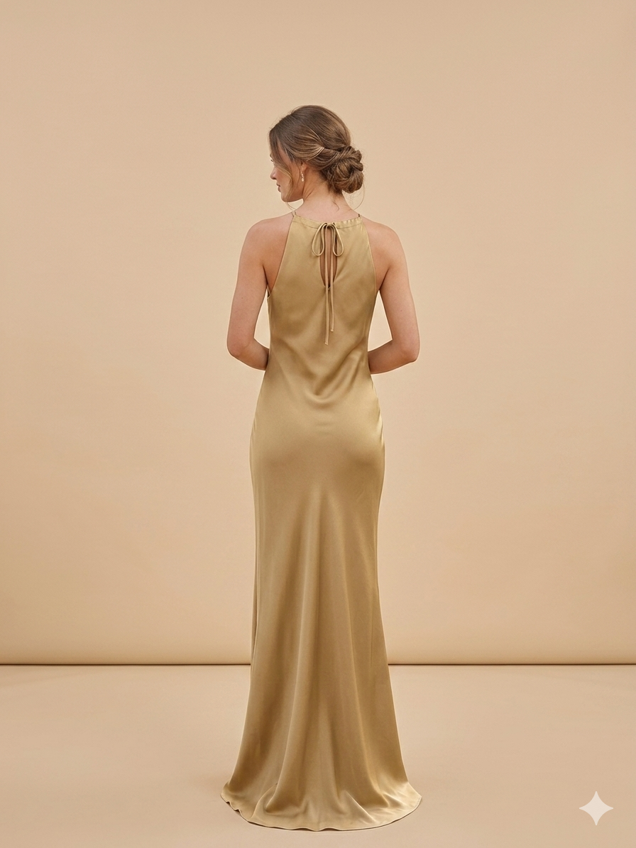 Maxi Φόρεμα με Baroque Print & Ζώνη – Εκρού/Μπλε