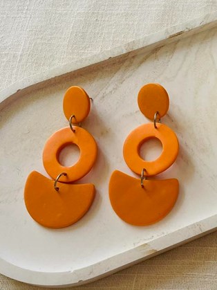 Happy Clay Earrings Orange