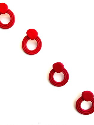 Ring Clay Earrings