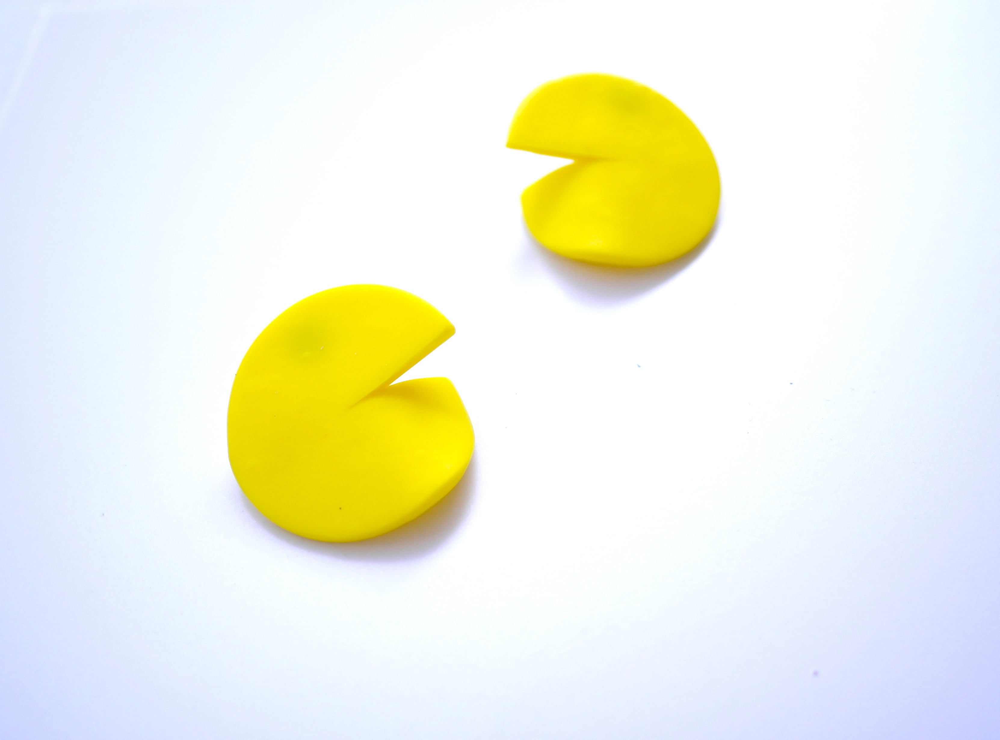Pac Man Yellow Earrings