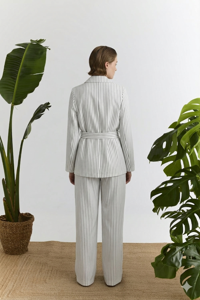 Ριγέ Παντελόνα Ψηλόμεση Marina V