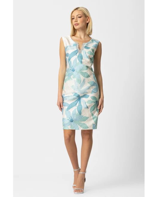 Φόρεμα αμάνικο μπροκάρ