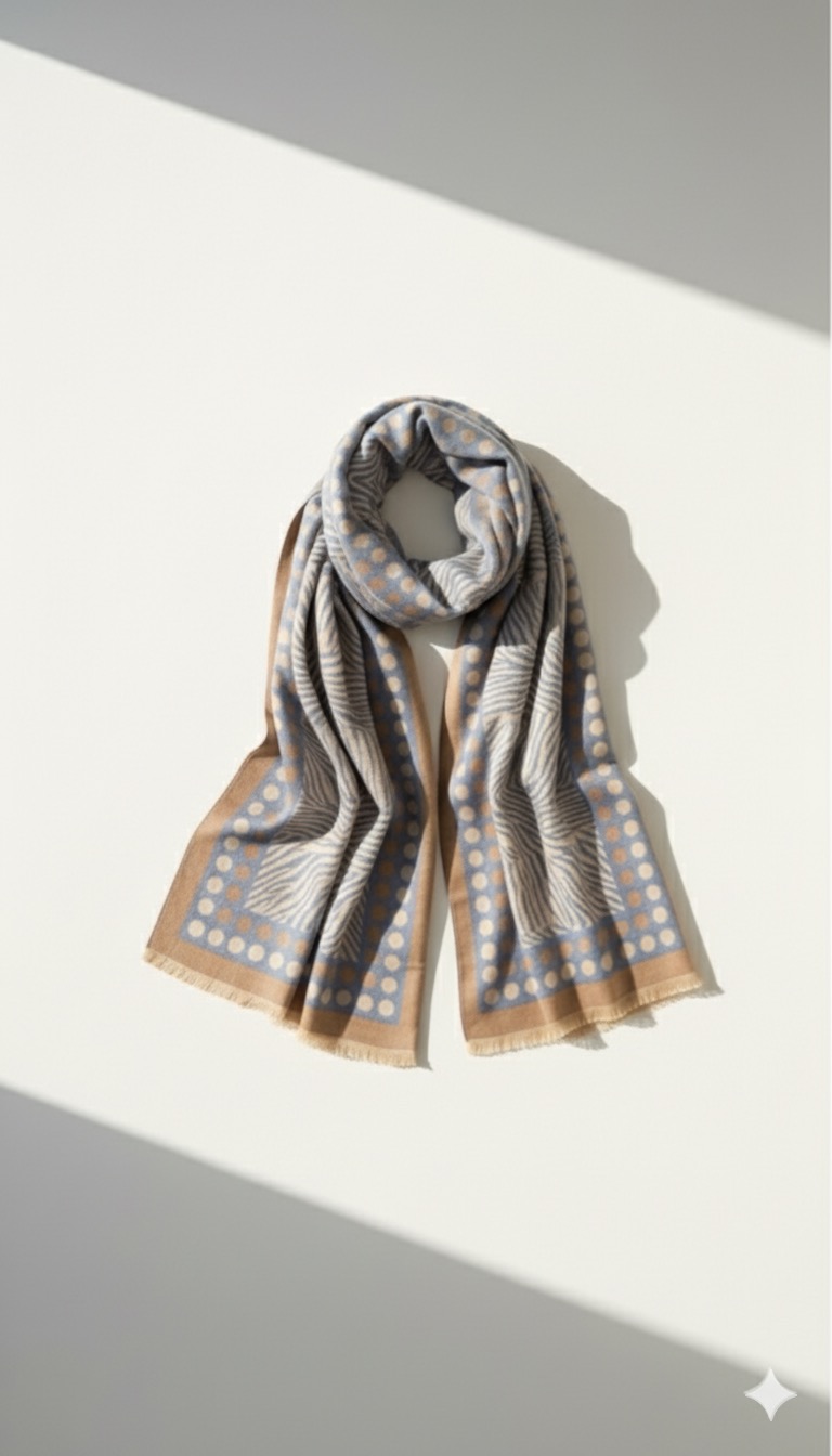 Φουλάρι Pastel – Μπεζ & Σιέλ Τόνοι