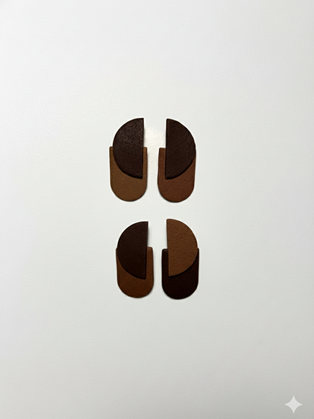 Σκουλαρίκια Διπλό ημικύκλιο Σοκολατί