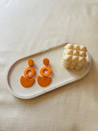 Happy Clay Earrings Orange