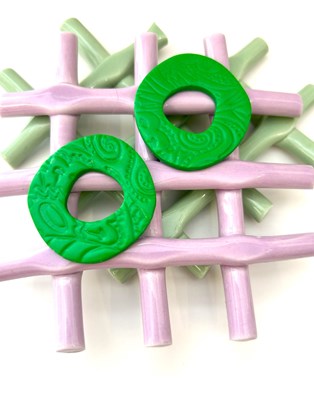 Happy Clay Earrings Green Cycle
