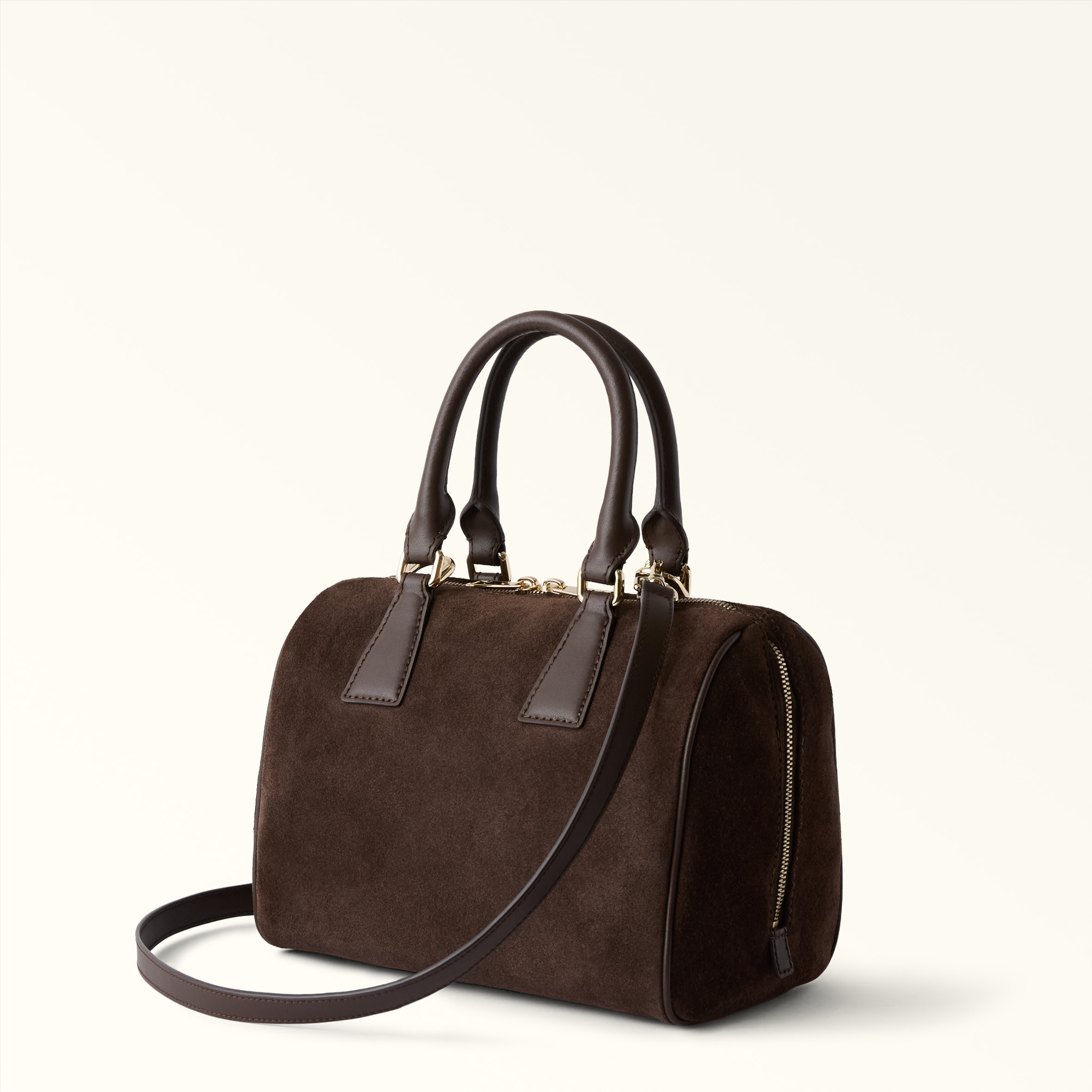 Furla Olivia M Boston Suede Brown