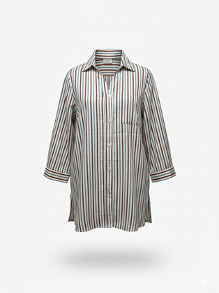 Πουκαμίσα Ριγέ με Εμπριμέ Πλάτη