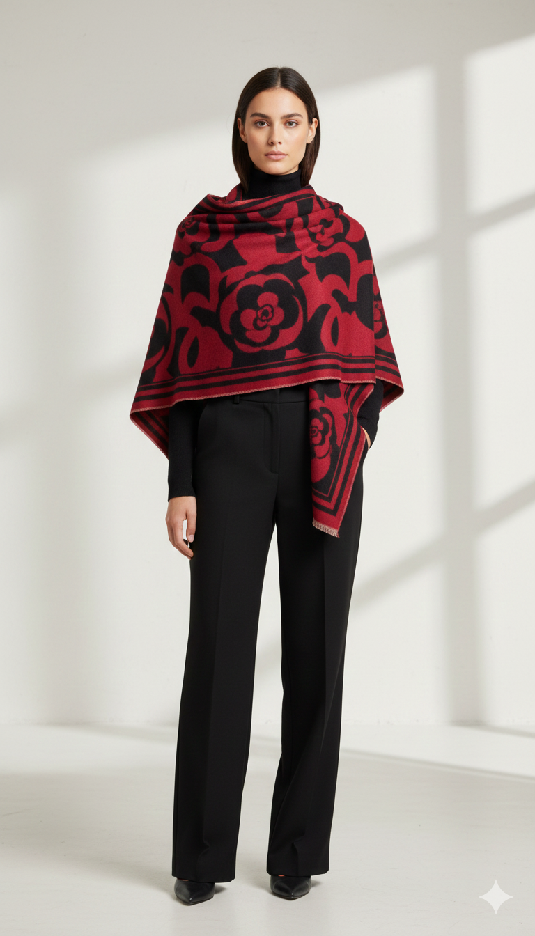 Σατέν Φουλάρι με Abstract Animal Μοτίβο σε Γήινες Αποχρώσεις