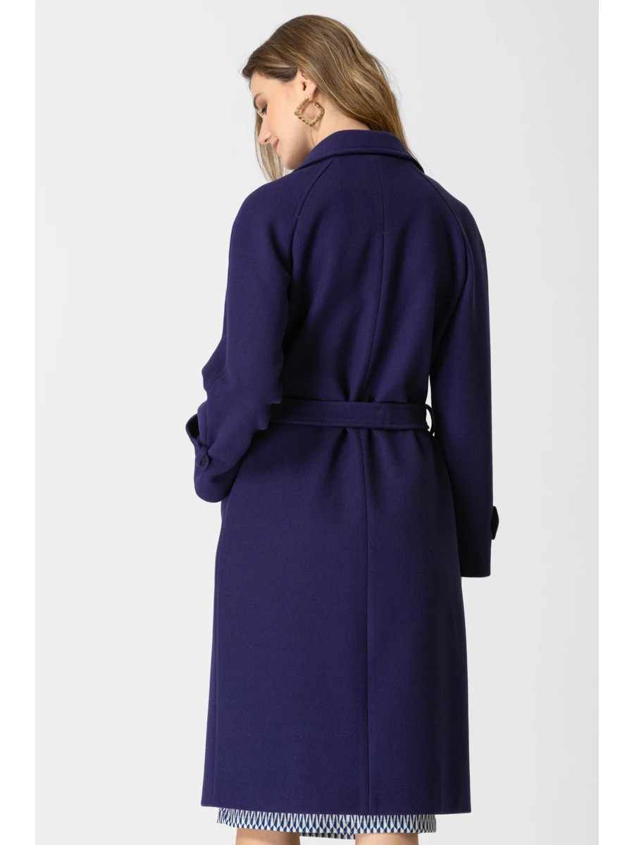 Γυναικείο Παλτό με Ζώνη Μπλε 
