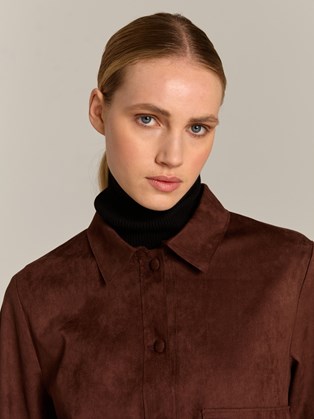 Σουετ καφέ κοντό τζακετ Marina V Paris