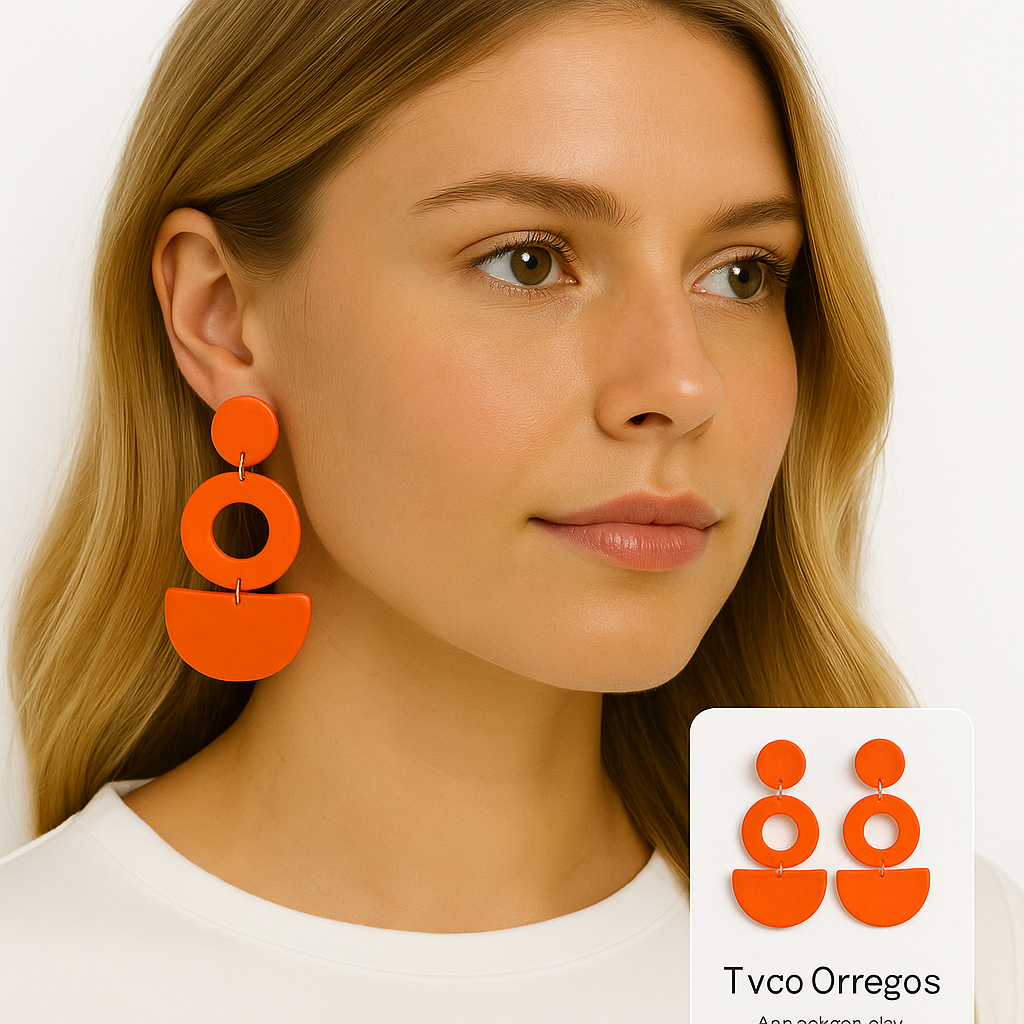 Happy Clay Earrings Orange