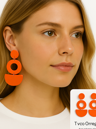 Happy Clay Earrings Orange