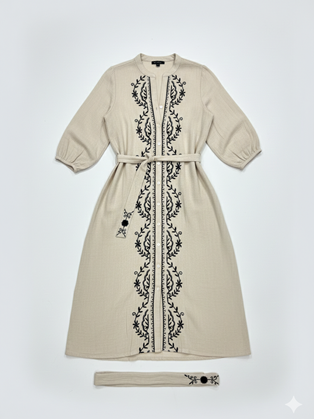 Μάξι Βαμβακερό Φόρεμα με Κέντημα MARINA V