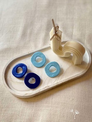 Happy Clay Earrings Blue Cycle