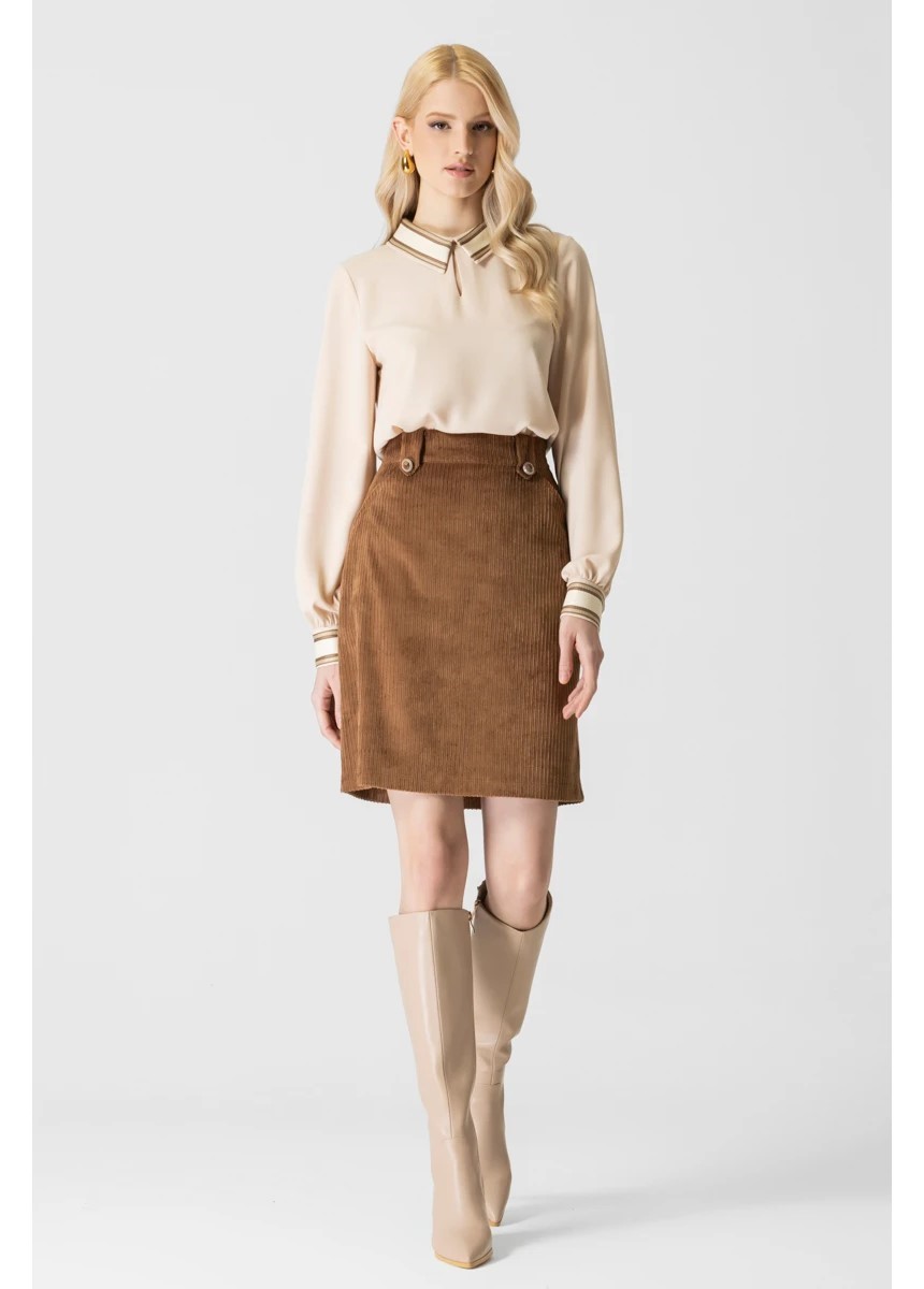 Φούστα κοτλέ ελαστική Μίνι