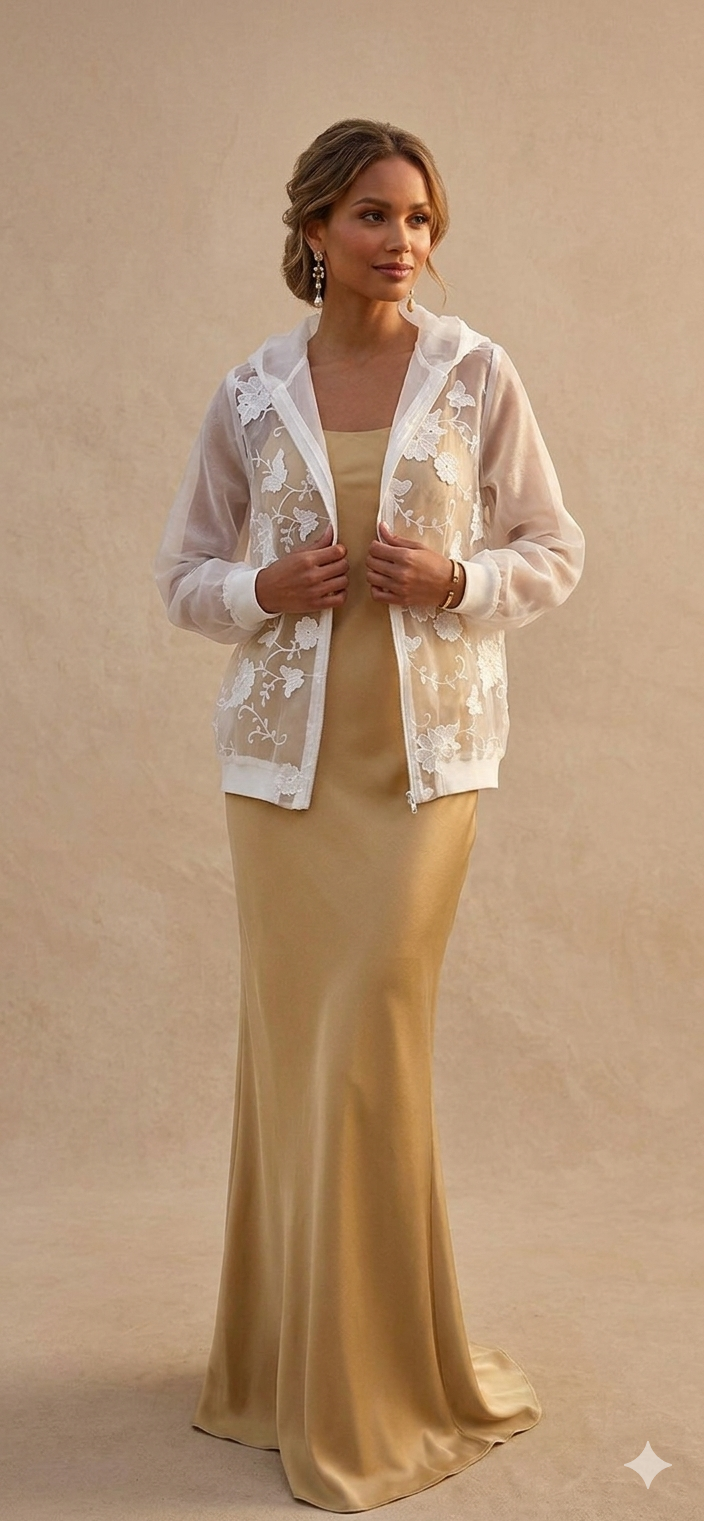 Maxi Φόρεμα με Baroque Print & Ζώνη – Εκρού/Μπλε