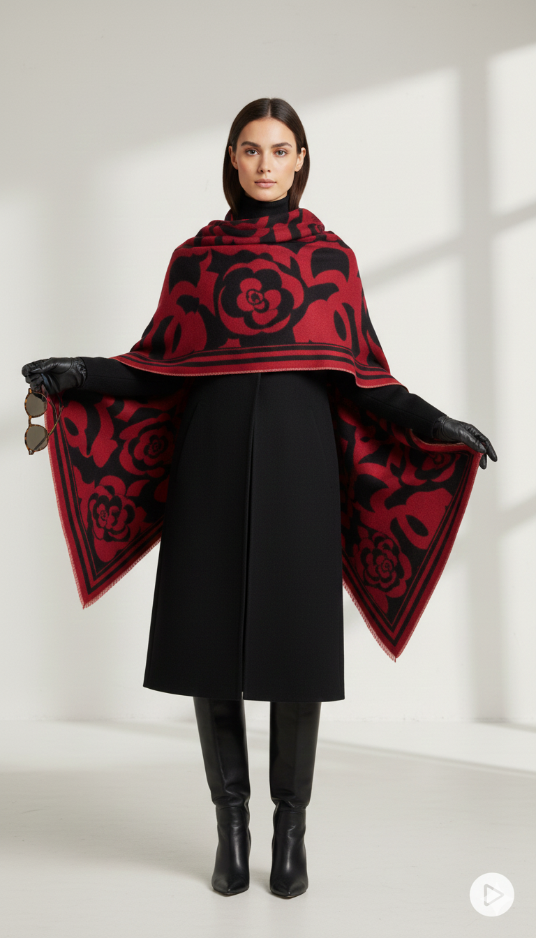 Σατέν Φουλάρι με Abstract Animal Μοτίβο σε Γήινες Αποχρώσεις