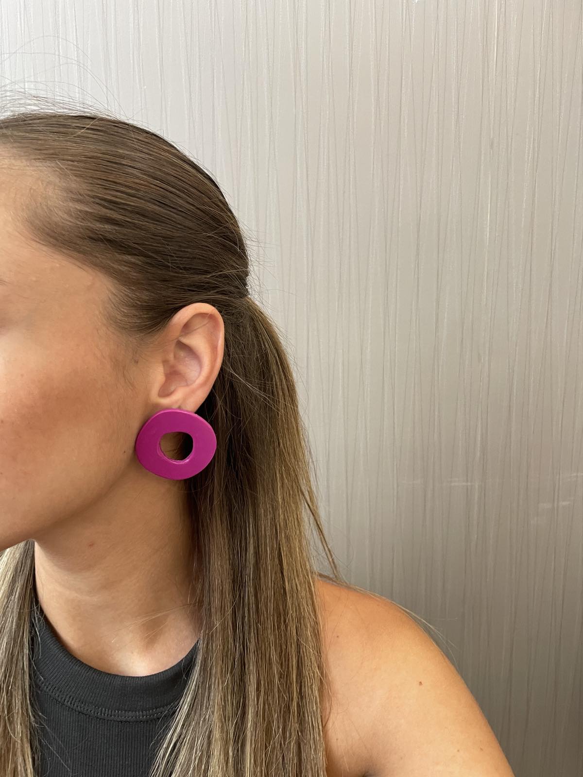 Happy Clay Earrings Magenta Cycle