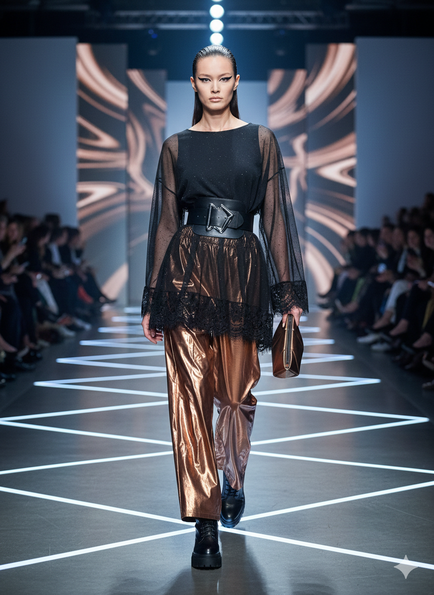 Μαύρη Τούνικ Διαφάνεια με Δαντέλα – Evening Chic