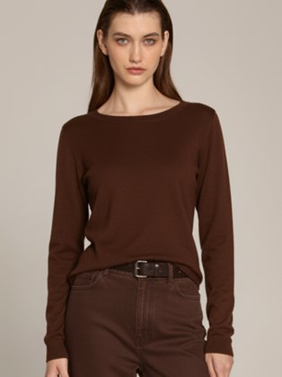 Μπλούζα Λαιμόκοψη Σοκολά