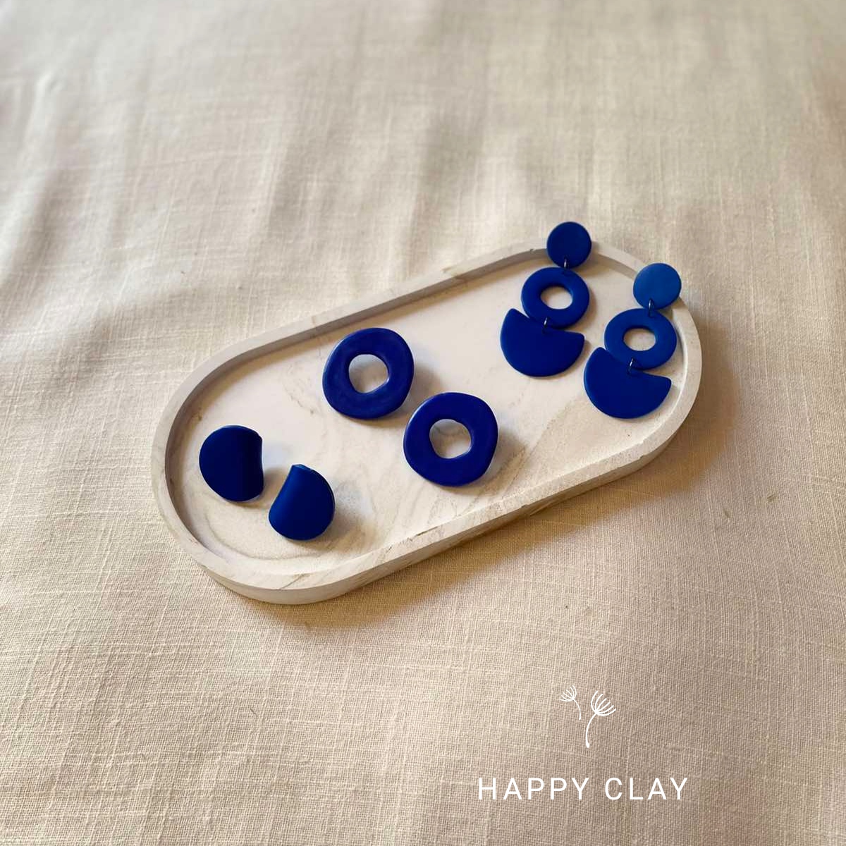 Livia Clay Earring Μπλε