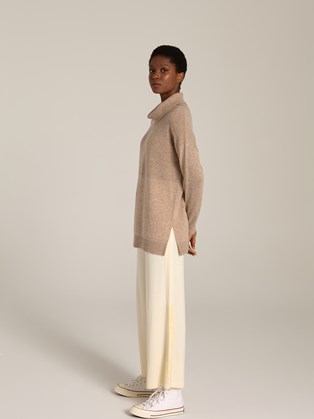 Oversized μπεζ με ζιβάγκο Πλεκτό MarinaV 