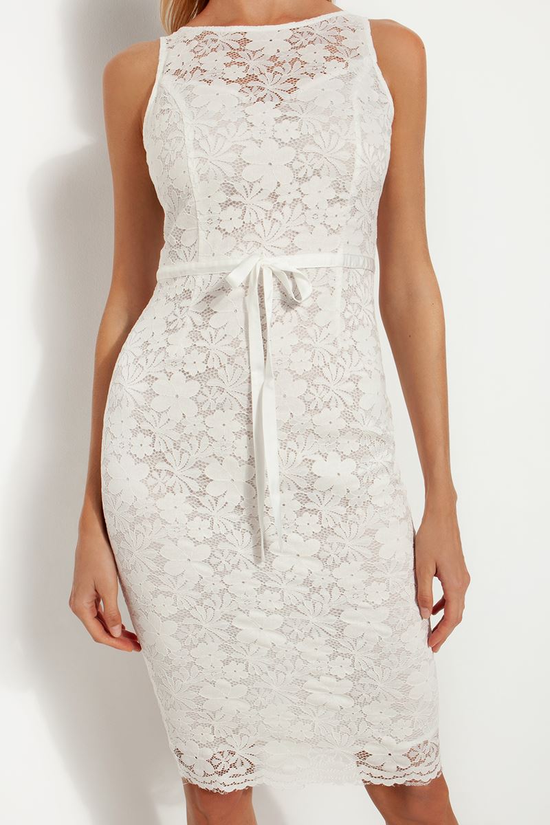 Φόρεμα λευκό δαντέλα SS23-352