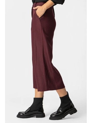 Παντελόνι Pied de Poule Μπορντώ