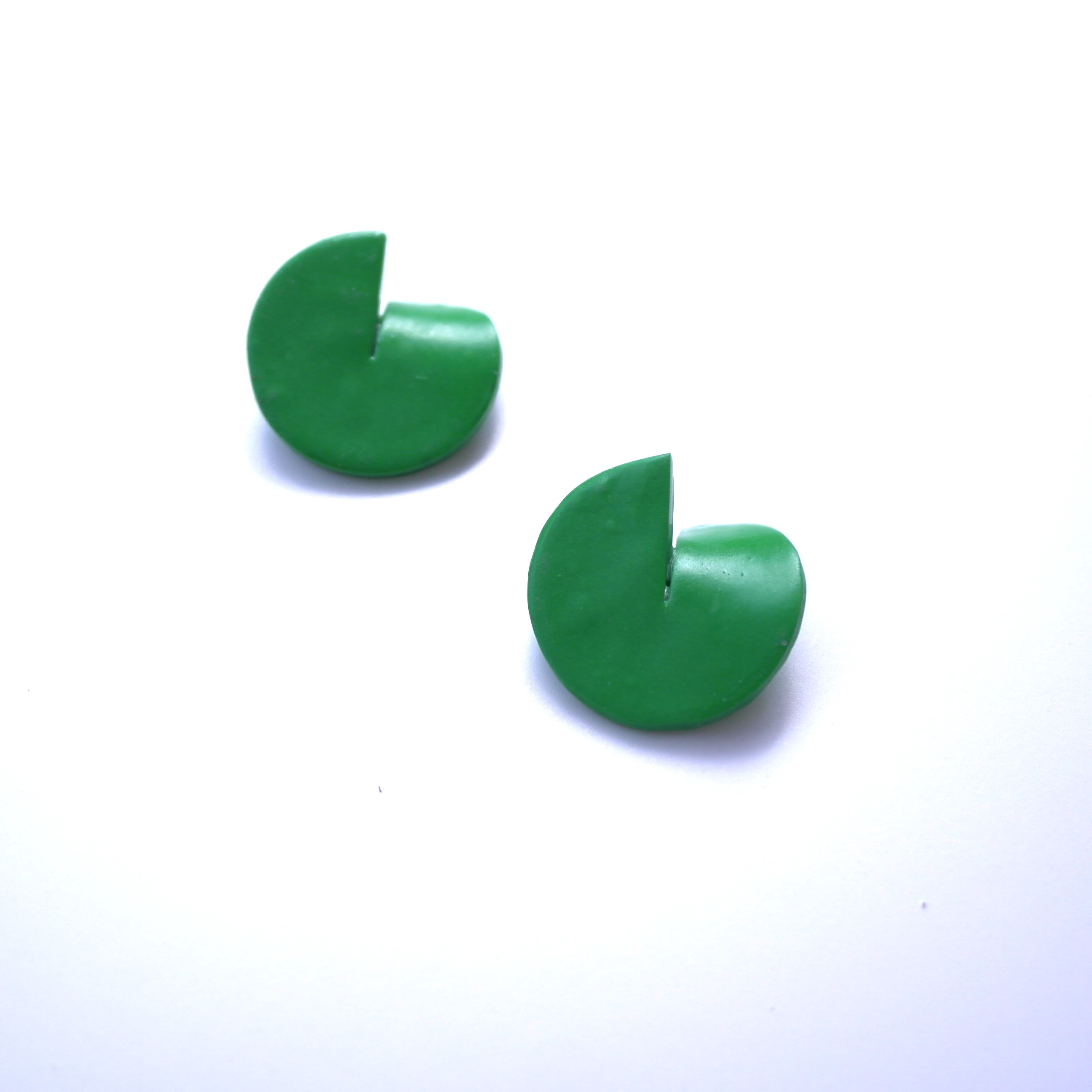 Pac Man Green Earrings