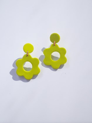 Happy Clay Earrings Yellow Daisies