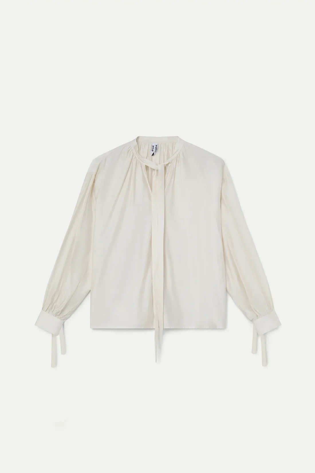 Wild Pony Off-White Σατέν Πουκάμισο με Δέσιμο στον Λαιμό