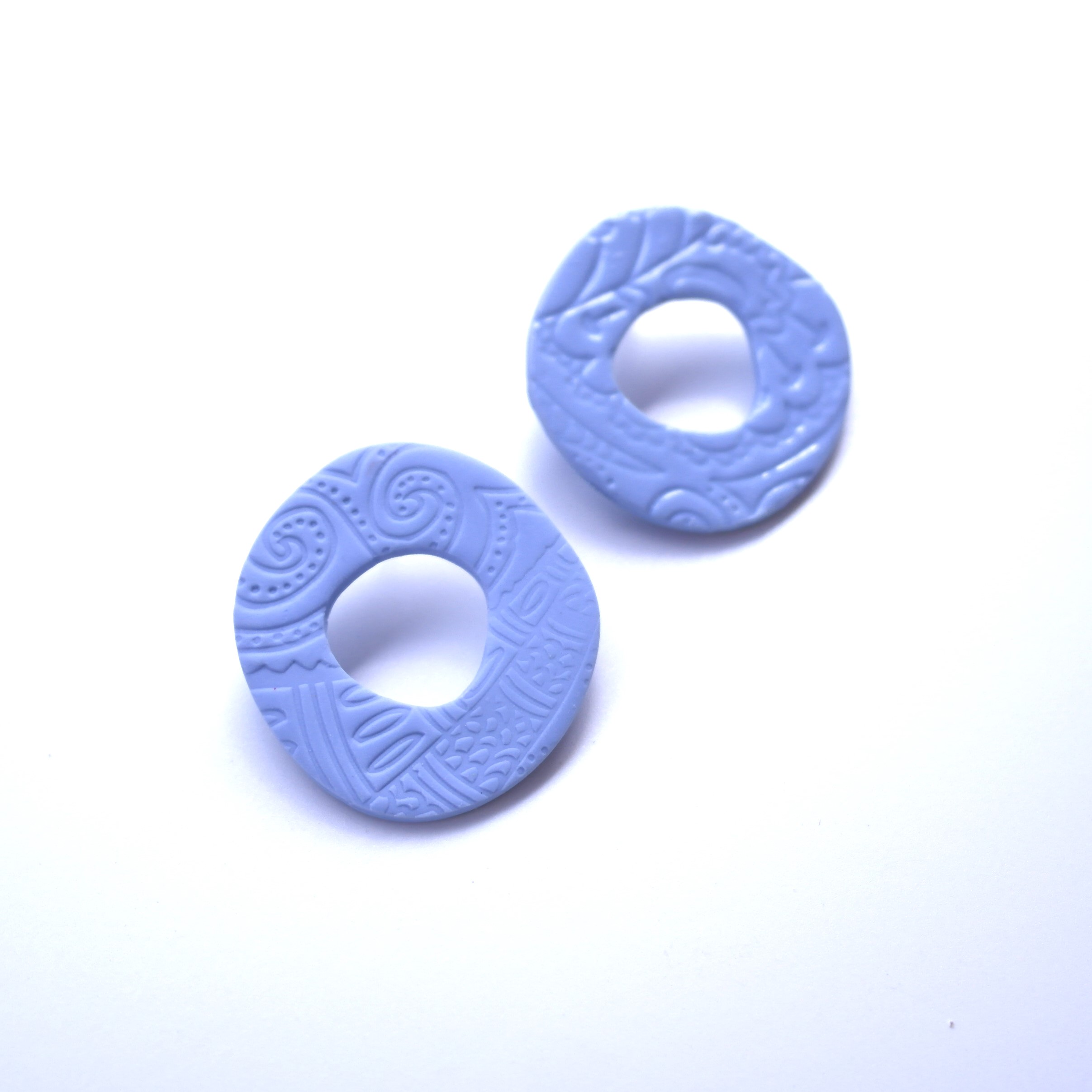 Happy Clay Earrings Light Blue Cycle