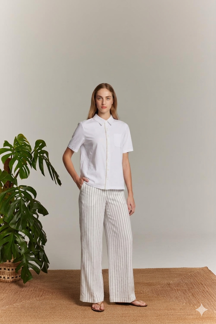 Ριγέ Παντελόνα Ψηλόμεση Marina V