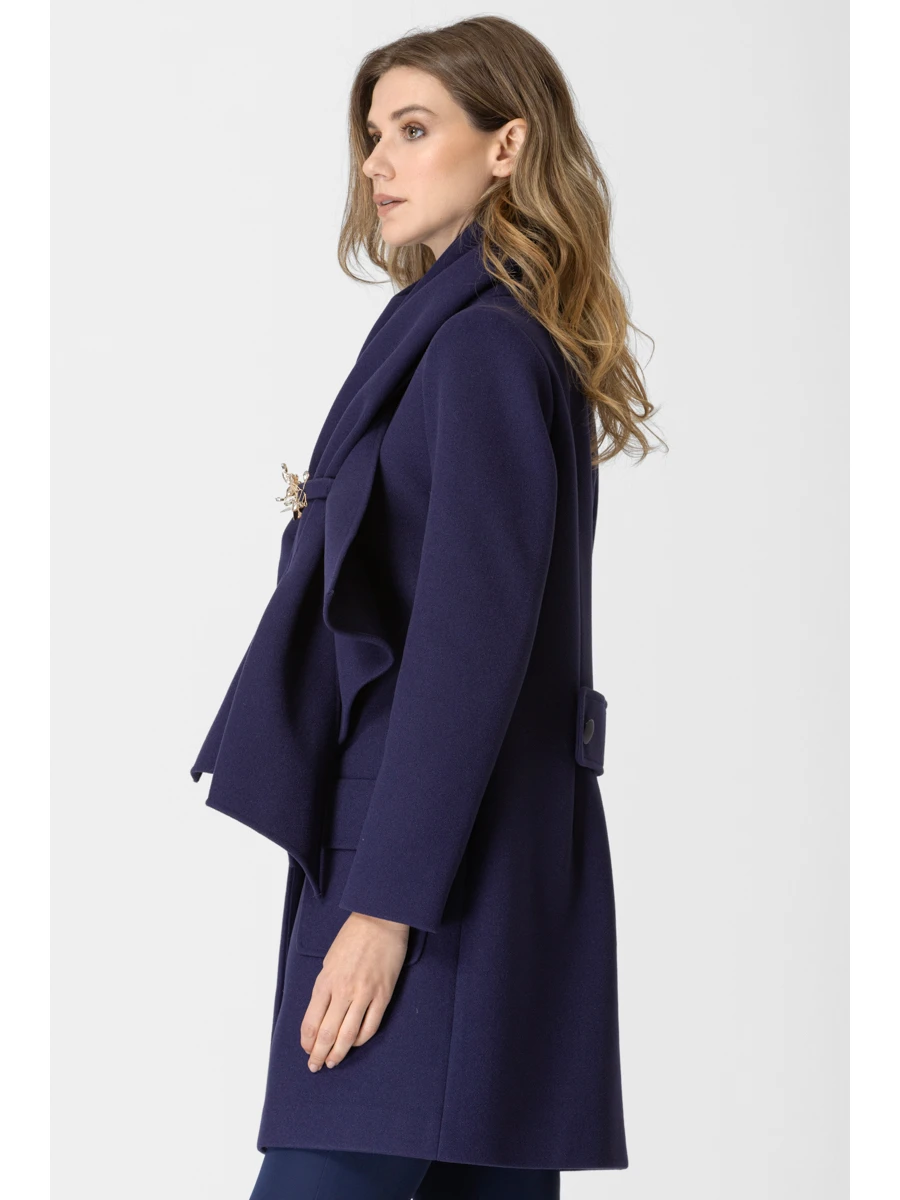 Παλτό Ζακέτα Μπλε με Εσάρπα 