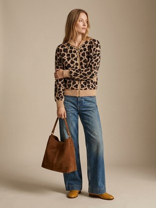 Γυναικεία Πλεκτή Ζακέτα Animal Print Marina V Paris